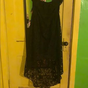 Black Lace High Low Dress